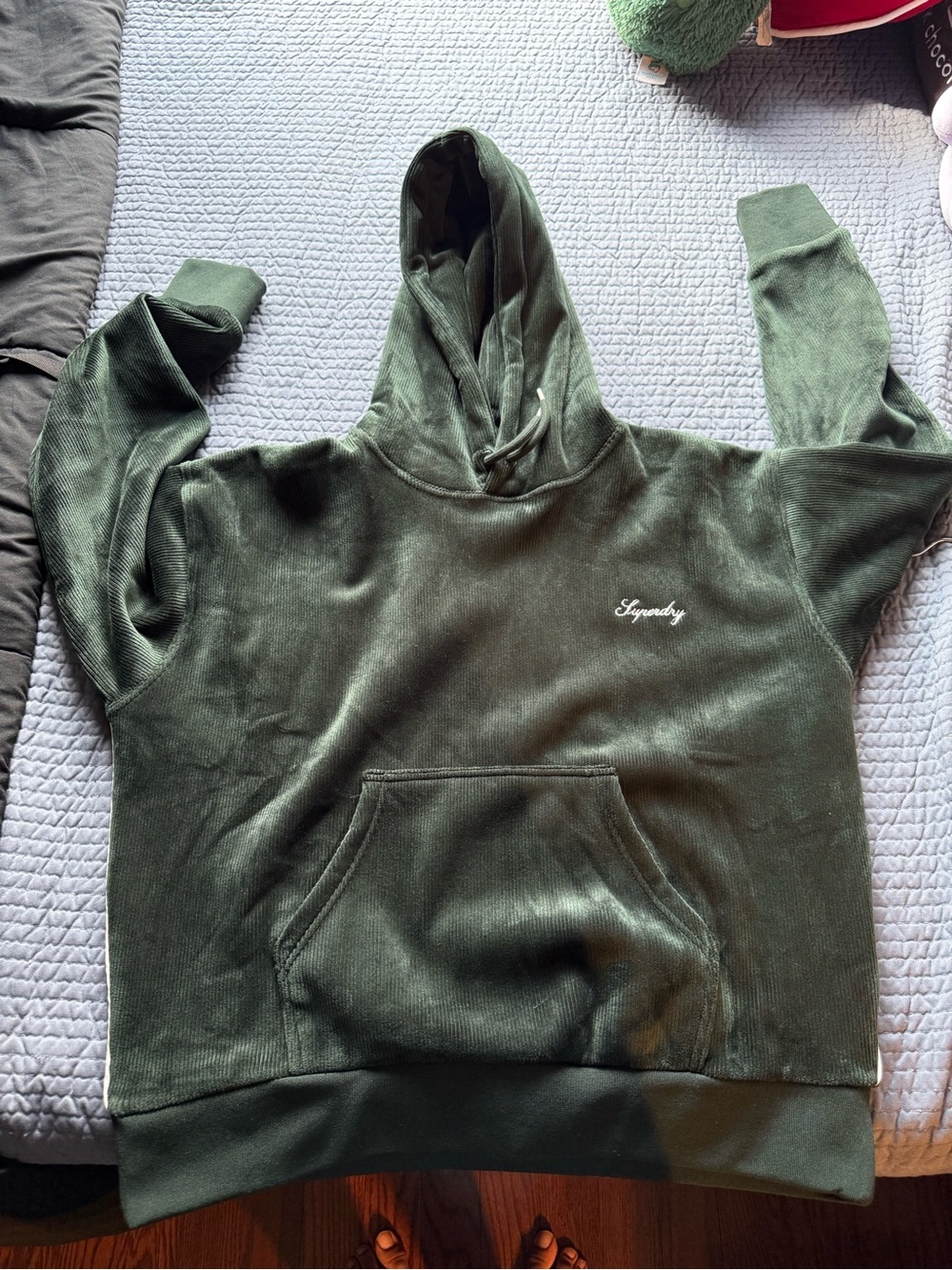 Superdry Men's Dark Olive Green Hooded Sweatshirt